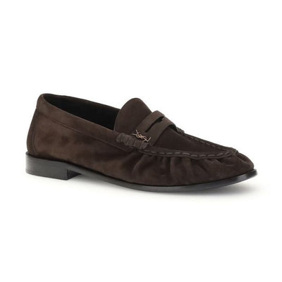 Saint Laurent Brown Calf Leather Bos Taurus Slip-On Loafers