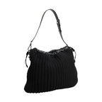 Dolce & Gabbana Black Cashmere Knitted Leather Shoulder Women Borse Bag