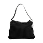 Dolce & Gabbana Black Cashmere Knitted Leather Shoulder Women Borse Bag