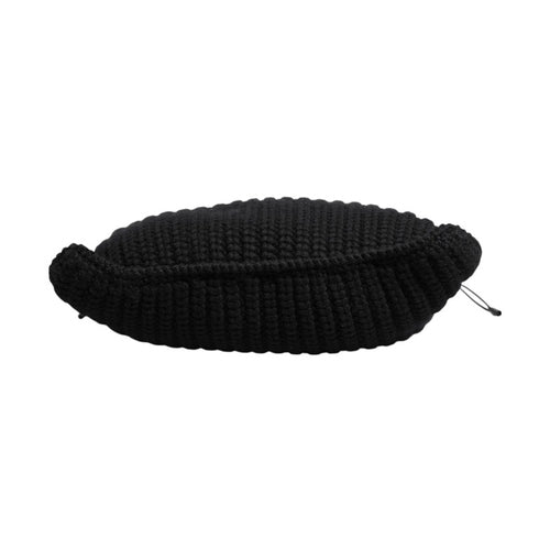 Dolce & Gabbana Black Cashmere Knitted Leather Shoulder Women Borse Bag
