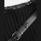 Dolce & Gabbana Black Cashmere Knitted Leather Shoulder Women Borse Bag