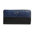 Black Blue Exotic Leather Men Continental Clutch Wallet