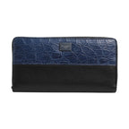 Dolce & Gabbana Black Blue Exotic Leather Men Continental Clutch Wallet