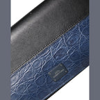 Dolce & Gabbana Black Blue Exotic Leather Men Continental Clutch Wallet