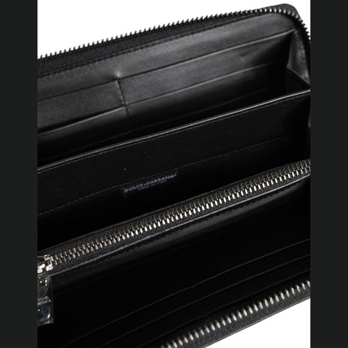 Dolce & Gabbana Black Brown Exotic Leather Men Continental Clutch Wallet