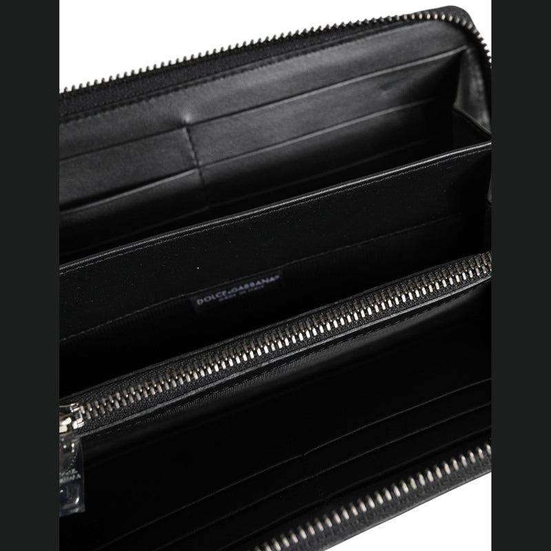 Dolce & Gabbana Black Brown Exotic Leather Men Continental Clutch Wallet