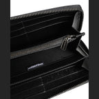 Dolce & Gabbana Black Gray Leopard Leather Zip Around Continental Wallet