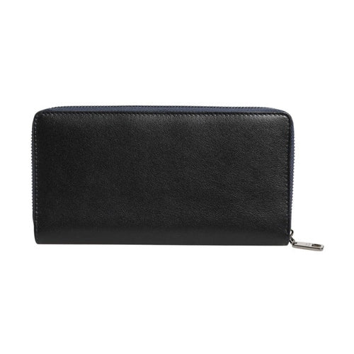 Dolce & Gabbana Black Blue Exotic Leather Men Continental Clutch Wallet