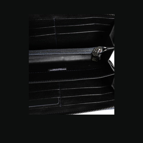 Dolce & Gabbana Black Blue Exotic Leather Men Continental Clutch Wallet