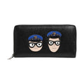Dolce & Gabbana Black Leather #DGFAMILY Zipper Continental Mens Wallet