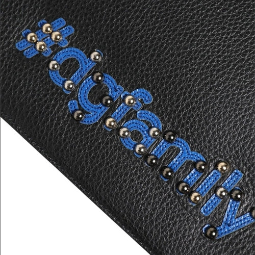 Dolce & Gabbana Black Leather #DGFAMILY Embellished Men Clutch Pouch Bag