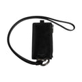 Dolce & Gabbana Black Leather Logo Embossed Lanyard Card Holder Wallet