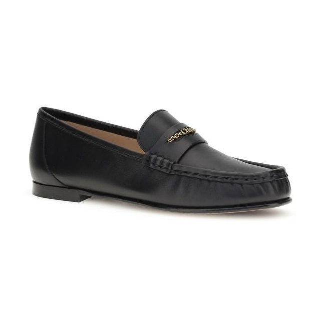 Chloé Black Calf Leather Bos Taurus Slip-On Loafers