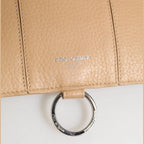 Dolce & Gabbana Beige Calfskin Leather Large Crossbody Card Holder Wallet