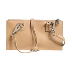 Dolce & Gabbana Beige Calfskin Leather Large Crossbody Card Holder Wallet