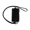 Dolce & Gabbana Black Leather Logo Embossed Lanyard Card Holder Wallet