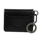 Dolce & Gabbana Wallet Black Leather Logo Embossed Key Chain Card Holder Wallet