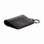 Dolce & Gabbana Wallet Black Leather Logo Embossed Key Chain Card Holder Wallet