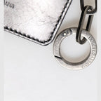 Dolce & Gabbana Wallet Black Leather Logo Embossed Key Chain Card Holder Wallet
