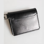 Dolce & Gabbana Wallet Black Leather Logo Embossed Key Chain Card Holder Wallet