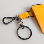 Dolce & Gabbana Yellow Orange Leather Credit Card Key Holder Clip On Wallet