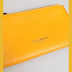 Dolce & Gabbana Yellow Orange Leather Credit Card Key Holder Clip On Wallet
