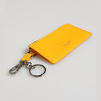 Dolce & Gabbana Yellow Orange Leather Credit Card Key Holder Clip On Wallet