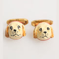 Dolce & Gabbana Brass Gold Tone Dog Puppy Men's Accessories Cufflink