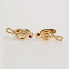 Dolce & Gabbana Gold Musical Note Metal Brass Pin Men Accessory Cufflinks