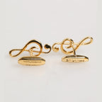 Dolce & Gabbana Gold Musical Note Metal Brass Pin Men Accessory Cufflinks