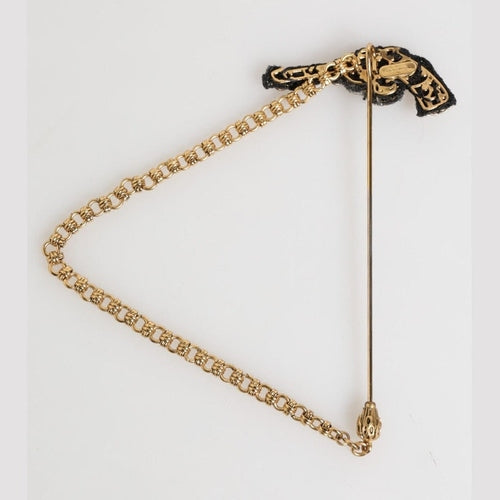 Dolce & Gabbana Lapel Pin Brass Copper Revolver Men Accessories Brooch