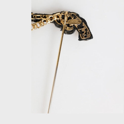 Dolce & Gabbana Lapel Pin Brass Copper Revolver Men Accessories Brooch