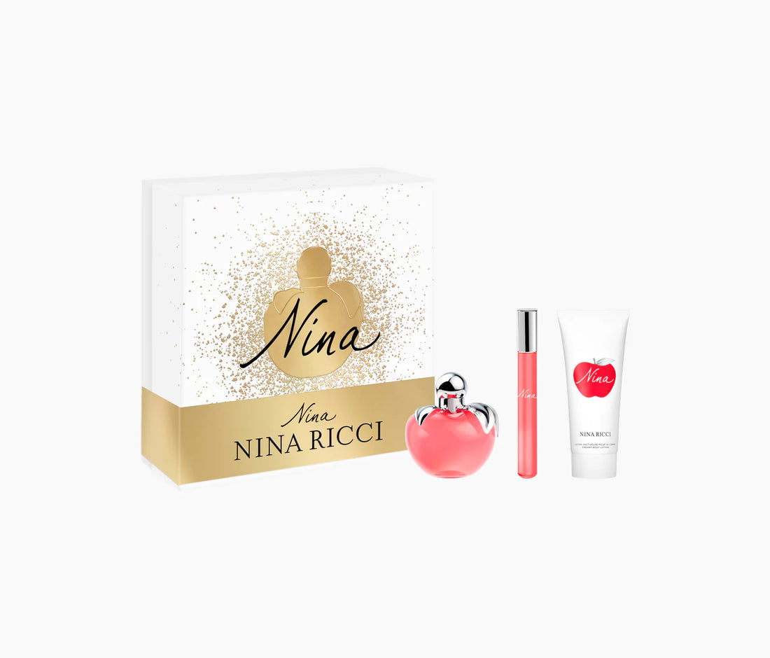 Nina Ricci Nina Gift Set 50ml EDT Spray + 75ml Body Lotion + 10ml EDT Rollerball