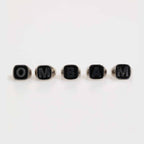 Dolce & Gabbana Silver Tone Brass Lettering Set 5 Pieces Adjustable Ring