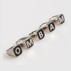 Dolce & Gabbana Silver Tone Brass Lettering Set 5 Pieces Adjustable Ring