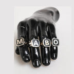Dolce & Gabbana Silver Tone Brass Lettering Set 5 Pieces Adjustable Ring