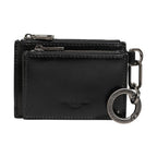 Dolce & Gabbana Black Leather Zipped Card Holder Coin Purse Keyring Wallet