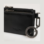Dolce & Gabbana Black Leather Zipped Card Holder Coin Purse Keyring Wallet