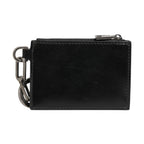 Dolce & Gabbana Black Leather Zipped Card Holder Coin Purse Keyring Wallet