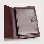 Dolce & Gabbana Leather Embossed Logo Trifold Men Card Holder Dark Brown