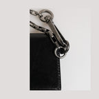Dolce & Gabbana Black Cavallo Leather Wallet Chain Snap Bifold Card Holder
