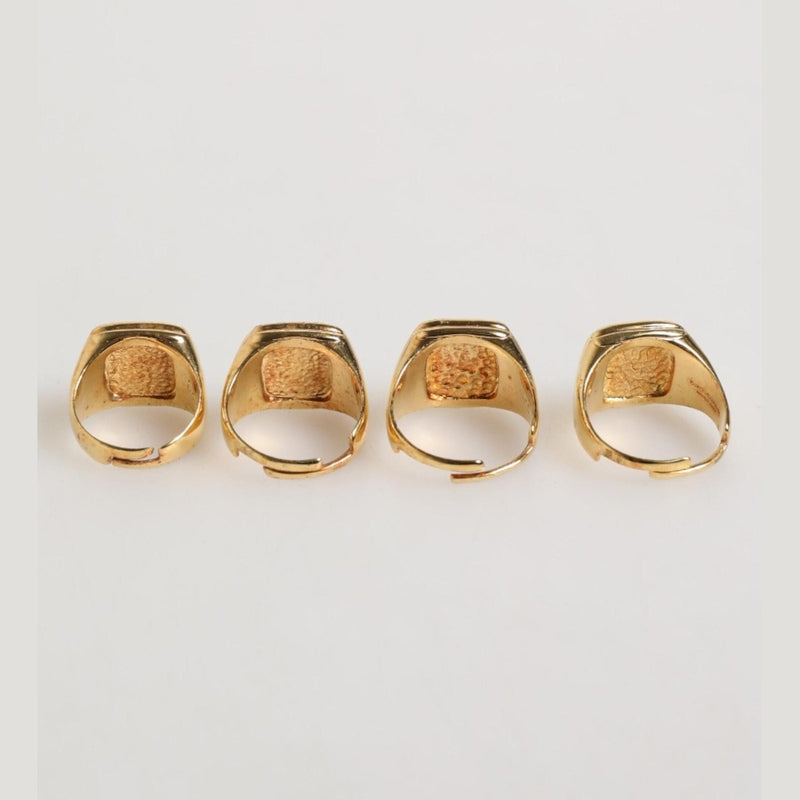 Dolce & Gabbana Gold Tone Brass JAZZ Letter Set 4 Pieces Adjustable Ring