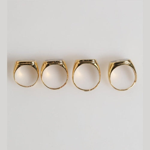 Dolce & Gabbana Gold Tone Brass JAZZ Letter Set 4 Pieces Adjustable Ring