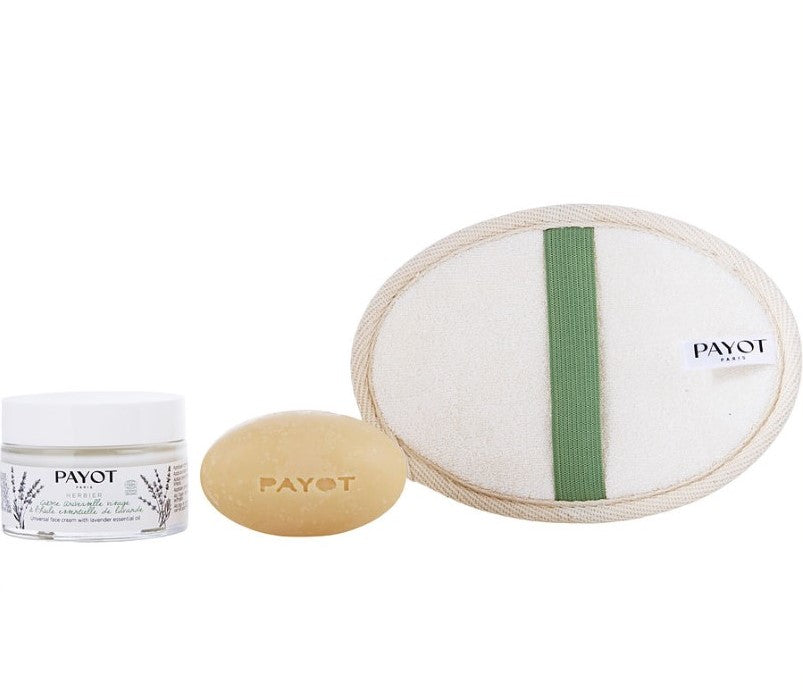 Payot Herbier gift set – lavender face cream, rosemary soap &amp; exfoliating glove | 50ml
