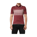 Cotton Burgundy Striped DG Logo Polo  T-shirt