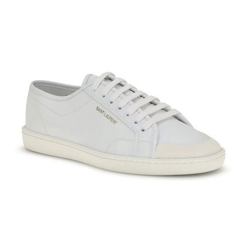 Saint Laurent White Calf Leather Bos Taurus Low Top Sneakers