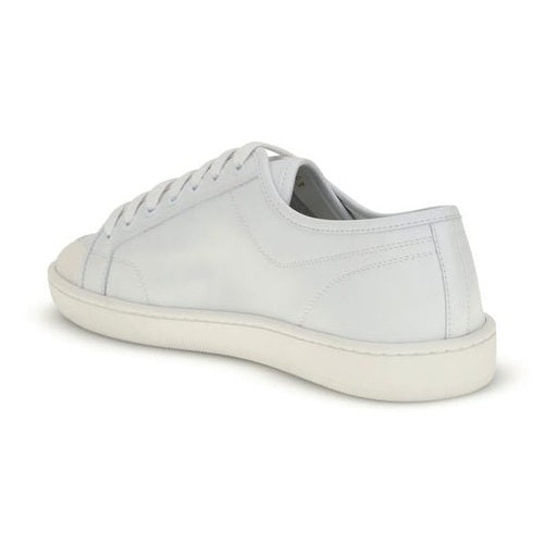 Saint Laurent White Calf Leather Bos Taurus Low Top Sneakers