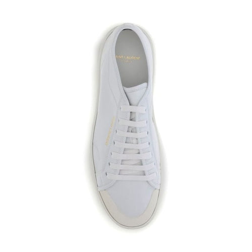 Saint Laurent White Calf Leather Bos Taurus Low Top Sneakers
