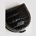 Dolce & Gabbana Black Polished Crocodile Leather Mens Coin Purse Wallet