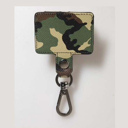 Dolce & Gabbana Multicolor Camouflage Leather Metal Accessory Airpods Case